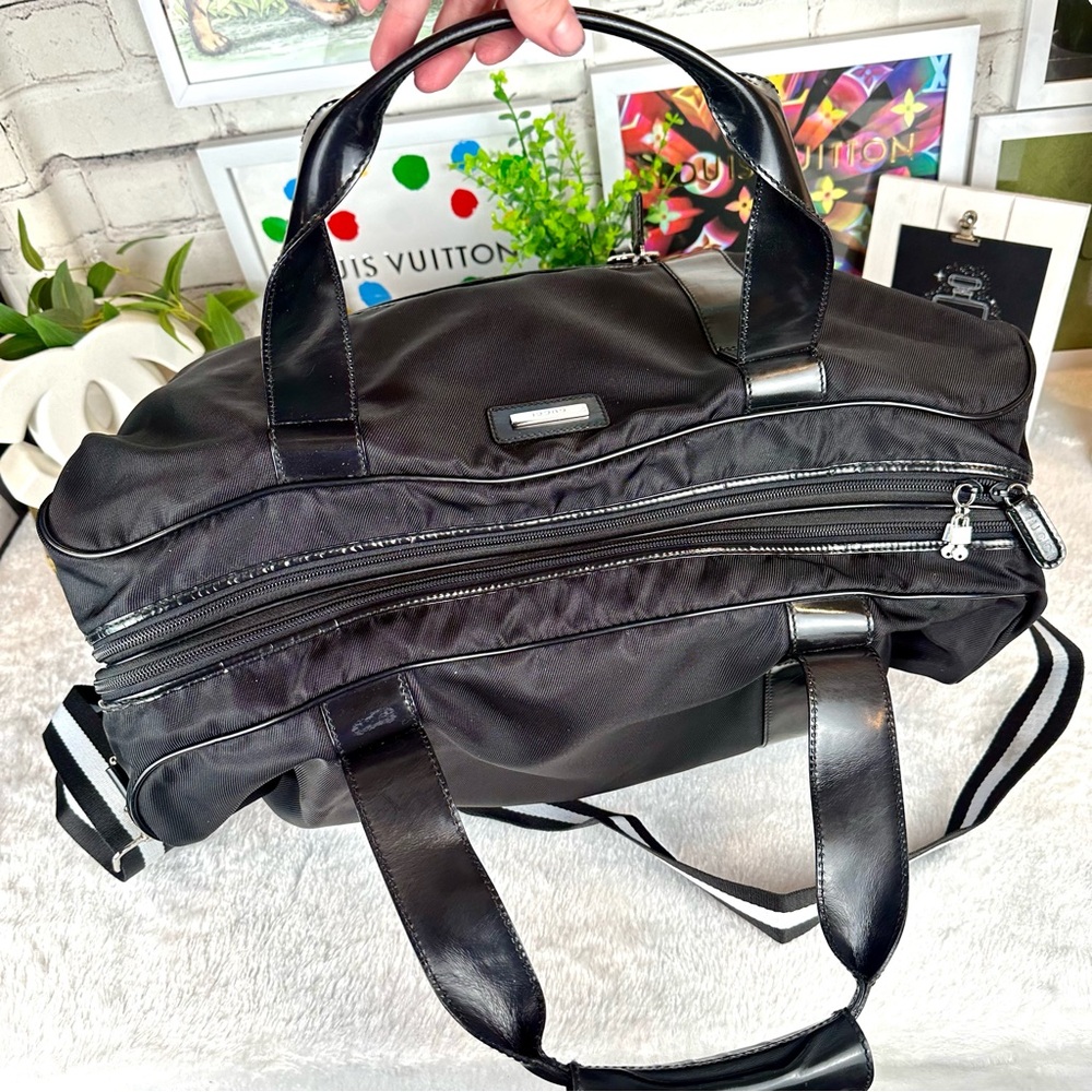 Gucci Black Travel Duffel Bag with Leather Trim - Picture 7 of 16